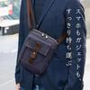 Shoulder Slim Smartphone and Gadget Shoulder Persimmon Made In Perfect Birthday Gift for Dad Tannin [creare Kiki] Men's Bag, Bag, Tannin-Dyed Canvas,