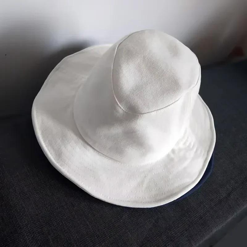 Freedom Outdoors Men's Coffee New Japanese Designer Big Head 62Cm Bucket Hats Wide Brim Sunscreen Sun Hat High Quality Breathable Panama Party Show Cap 60-62Cm