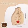 Wooden Bear Family Statue, Family Art Puzzle, Desk Ornament, Wooden Family Heart Puzzle, Home Decoration, Birthday Gift