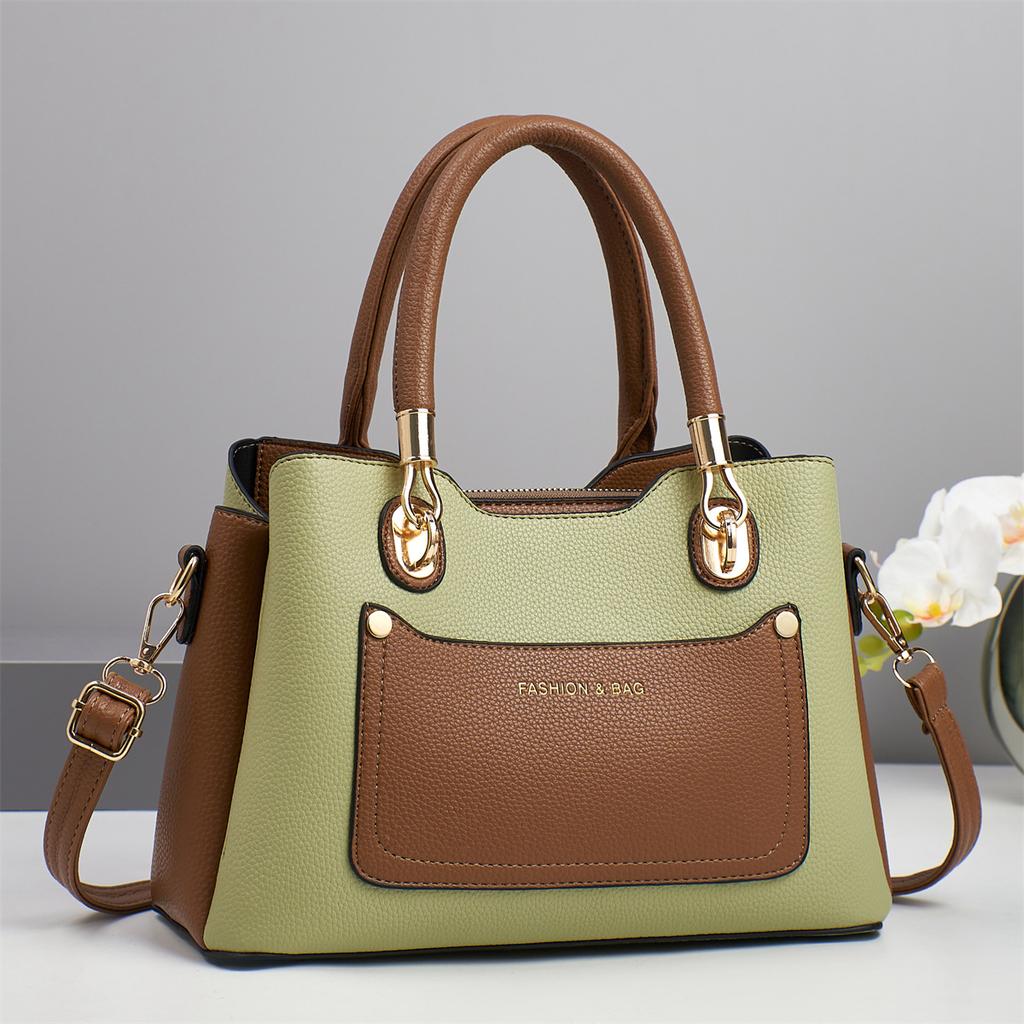 New Splicing Contrasting Color Multi-layer Large Capacity Handbag High Value Simple Shoulder Bag Multi-functional Crossbody Bag Fashionable