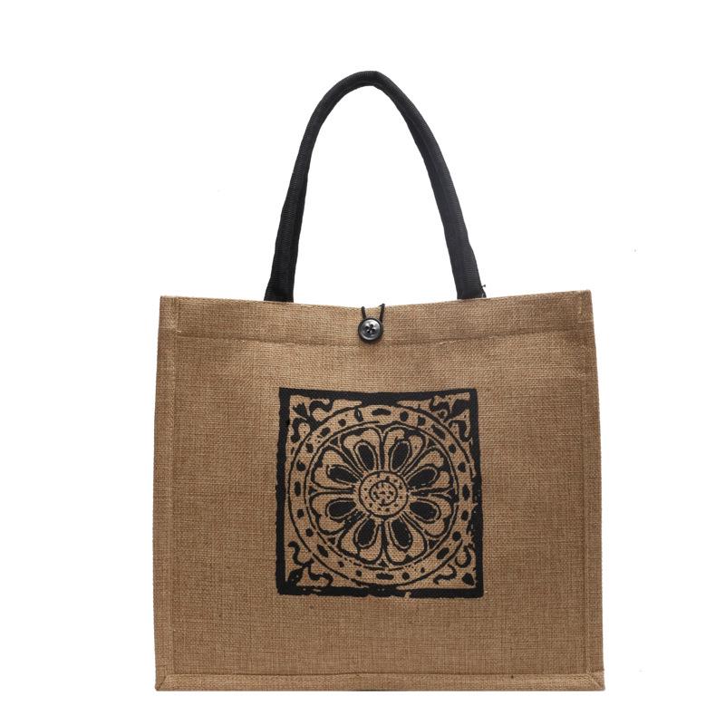 Women's Large Capacity 2024 Fashion Linen Tote Bag - Single Shoulder, Student-Friendly, In Stock