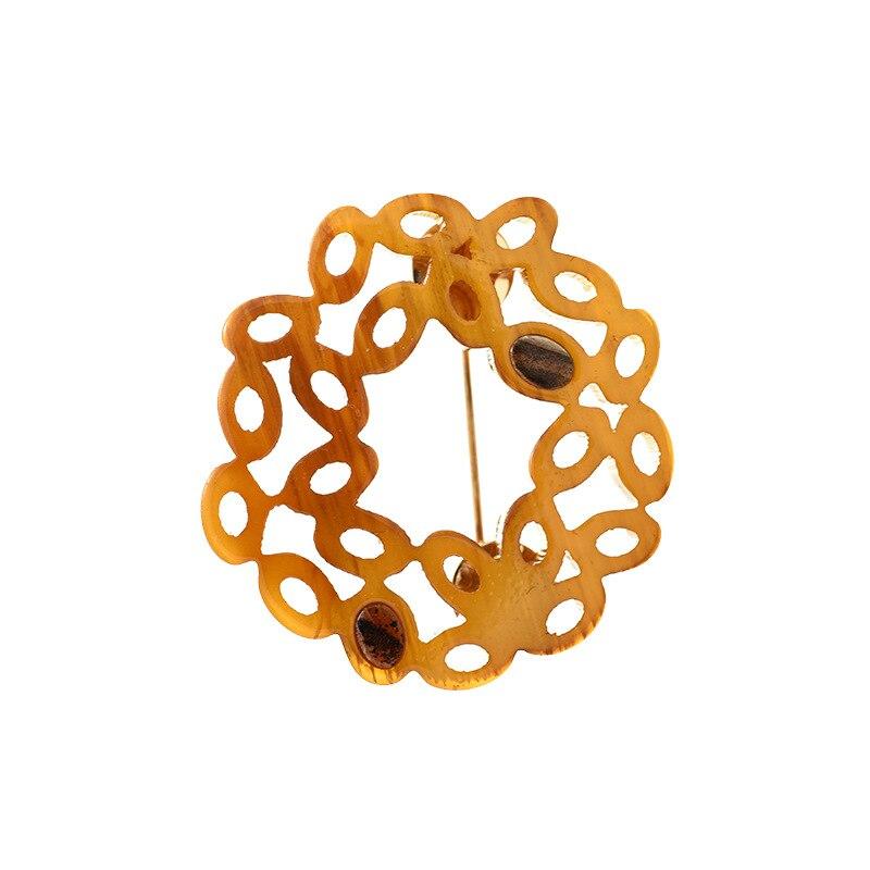 Blucome New Design Acrylic Geometric Hollow Brooches for Women Children Shirt Hat Hijab Pins