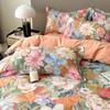Colorful Flowers Duvet Cover Set Garden Style Quilt Cover 100% Cotton High Quality Queen King Size Bedding Set for Girls Woman