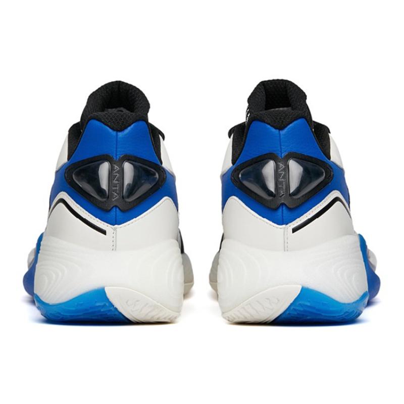 Anta A Flash Bubble 1.0 KT Wear-Resistant Slip-Resistant Low-Top Performance Basketball Shoes Men's Black White Blue Sneakers