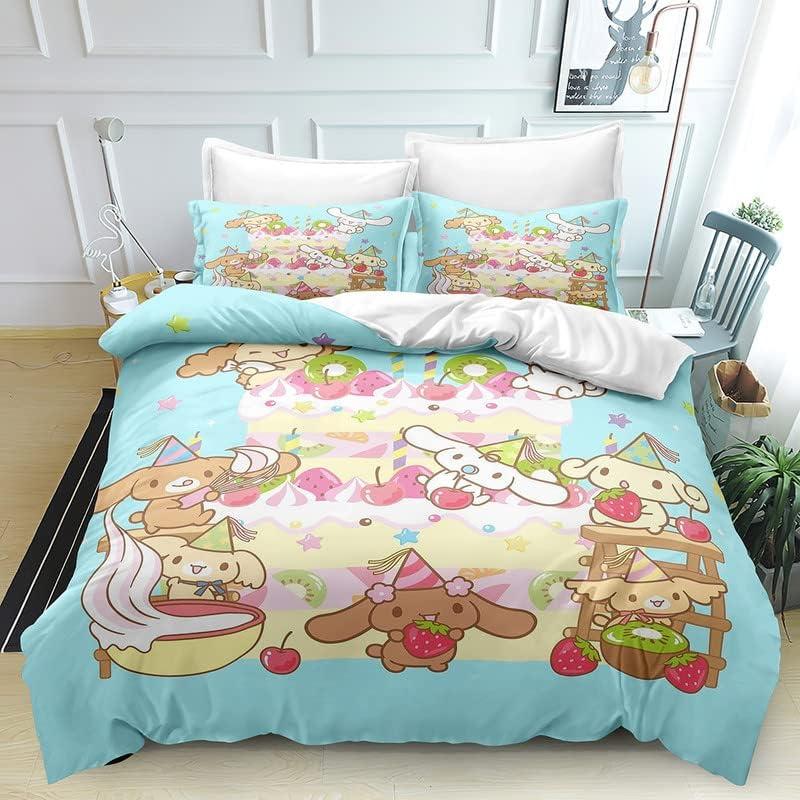 Cinnamoroll Kawaii Bedding Sets Cute Comforter Cover Bed Cover Duvet Cover Pillow Case 2-3 Pieces Sets Kids Adult Size