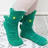 1 Pair  New Knitted Crocodile Socks Autumn Winter Women Cute Cartoon Floor Warm Socks Christmas Funny Socks Breathable