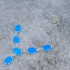 Aqua Chalcedony Gemstone Handmade 925 Sterling Silver Jewelry Necklace 18" M-357