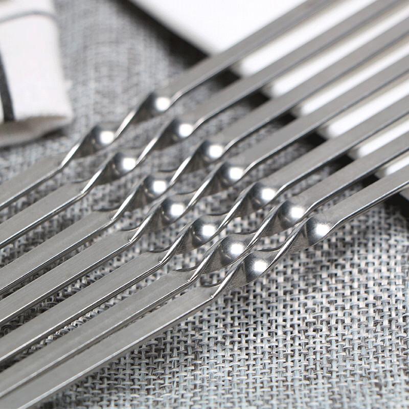 ZISIZ 304 Stainless Steel Flat BBQ Skewers
