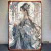 D Flat D Flat D Flat PD Flat Metal Sign VintageStyle Artwork Featuring a Beautiful Woman Eastern Aesthetic Art for H