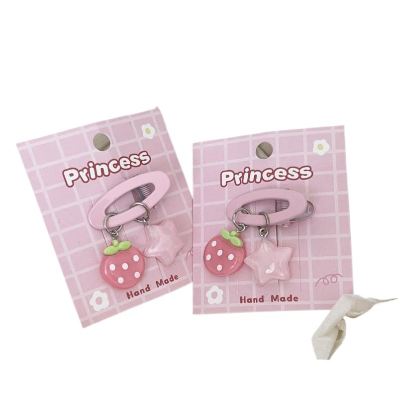 Pendant Jelly Strawberry Star Oval Clip Soft Cute Ins Girl Sweet Hair Clip Five-Pointed Star Hair Accessories Hairpin