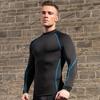 Men's High-Neck Fitness Sports T-Shirt Stretch and Quick-Drying Stand-Up Collar Sweater Long Sleeves