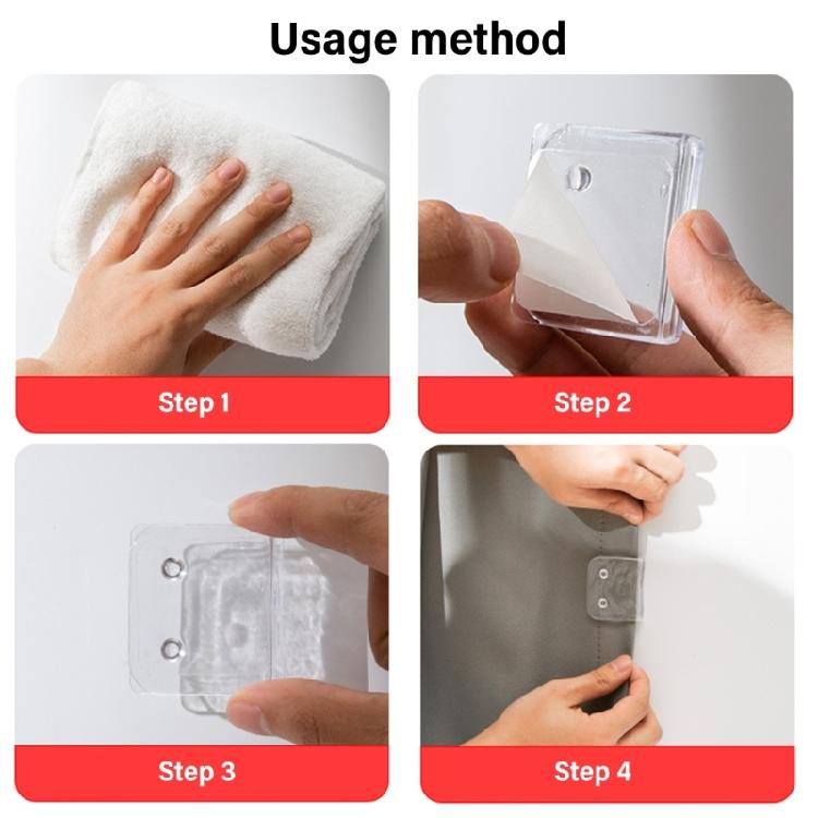 2/4/8 Piezas Clips Multiusos para Cortina de Ducha Montaje Sin Herramientas Baño A Prueba de Viento Autoadhesivos Soportes para Protector de Salpicaduras de Ducha