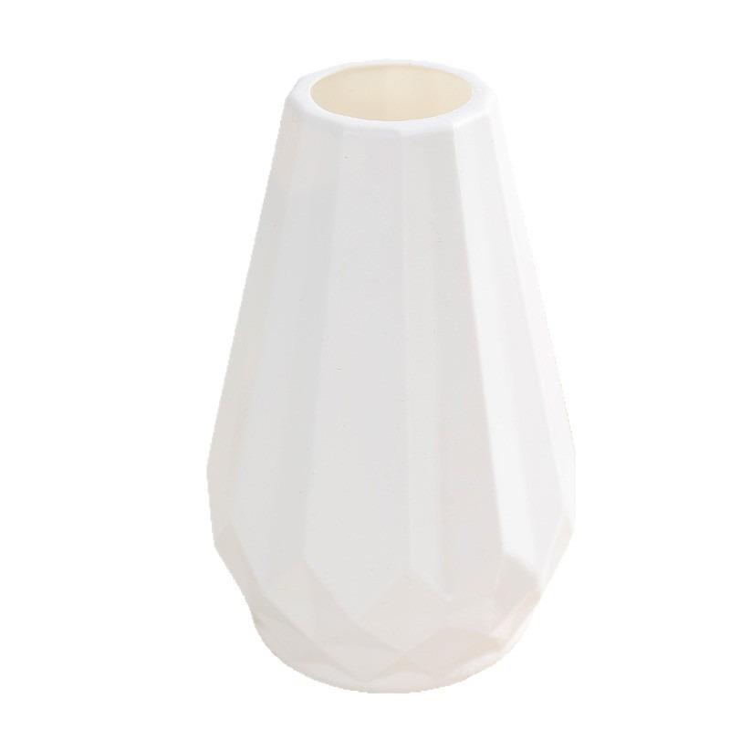 European-Style Minimalist Ceramic-Look Plastic Vase for Small Fresh Flower Arrangements
