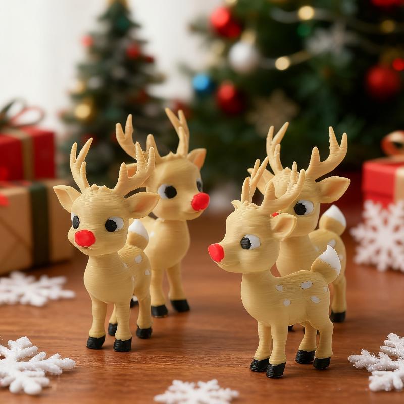 Christmas 3D Printed Santa Claus Reindeer Figurine Statue Xmas Desktop Ornament Navidad Home Decoration 2027 New Year Party Gift