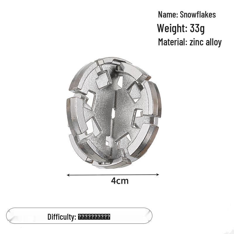 Zinc Alloy Kongming Puzzle Lock: Disentanglement Ring Educational Toy