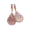 Purple Gold Water Drop-Shaped Hollow Earrings, Simple Personality, High-End Temperament, Rose Gold-Plated