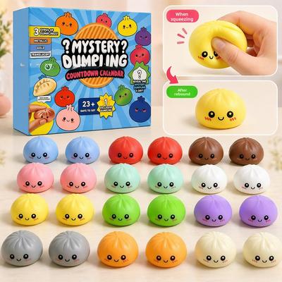 Calendar de Advent 24 de Zile Squishy Cutie Oarbă Gălușcă Drăguță Jucărie Fidget Rebound Lent Surpriză pentru Stres Cadou de Crăciun