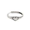 Korean S925 Hollow Heart Retro Ring for Women - Fashionable Index Finger Jewelry