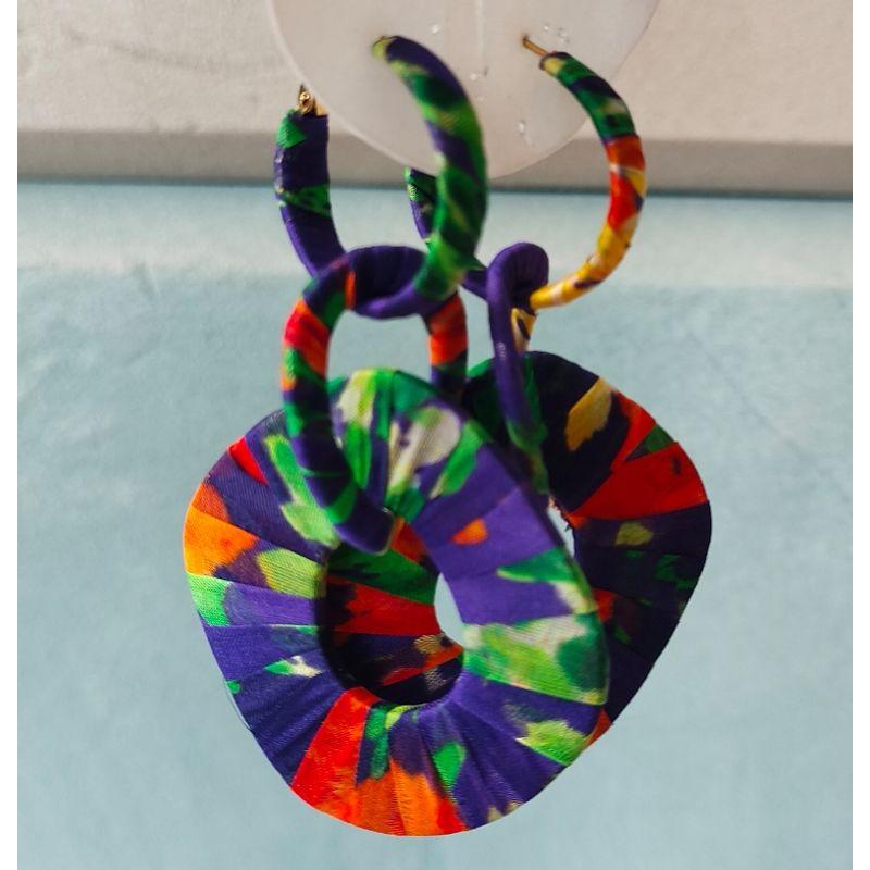 

Fashion Original Designer Silk Handmade Bohemia Vacation Style Exaggerated Ethnic Style Large Earrings Earrings Purple