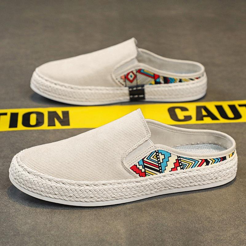 

One Foot Slip Slip Men s Shoes 2025 New Summer Half Slippers Men s Fisherman Slippers Men s Trendy Shoes Students 44