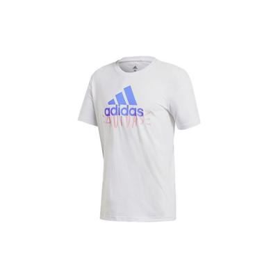 adidas Graffiti-Print Rundhals-T-Shirt Herren Oberteile Weiß FN1728