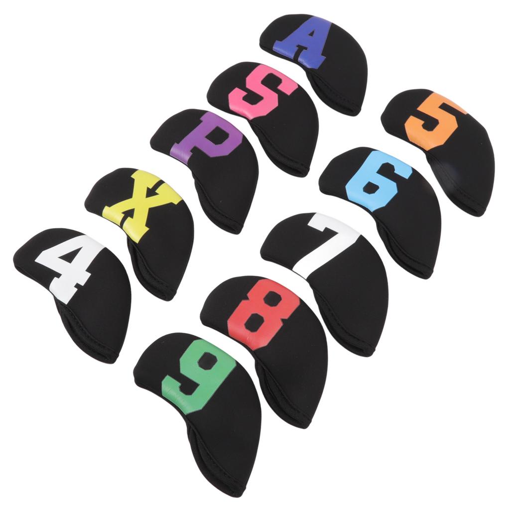 10 stücke Golf Eisen Kopf Abdeckung mit Große Farbe Nummer Wasserdichte Neopren Golf Eisen Club Headcover Set