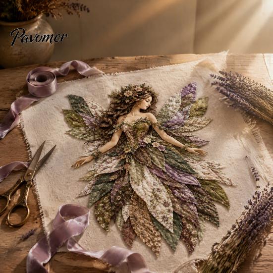 Stoffbastelbedarf Blumenfee Patchwork DIY-Set, Mehrlagiges Nähen Skurriler Heimdekorations-Blumen-Bausatz für Erwachsene, Wanddekoration