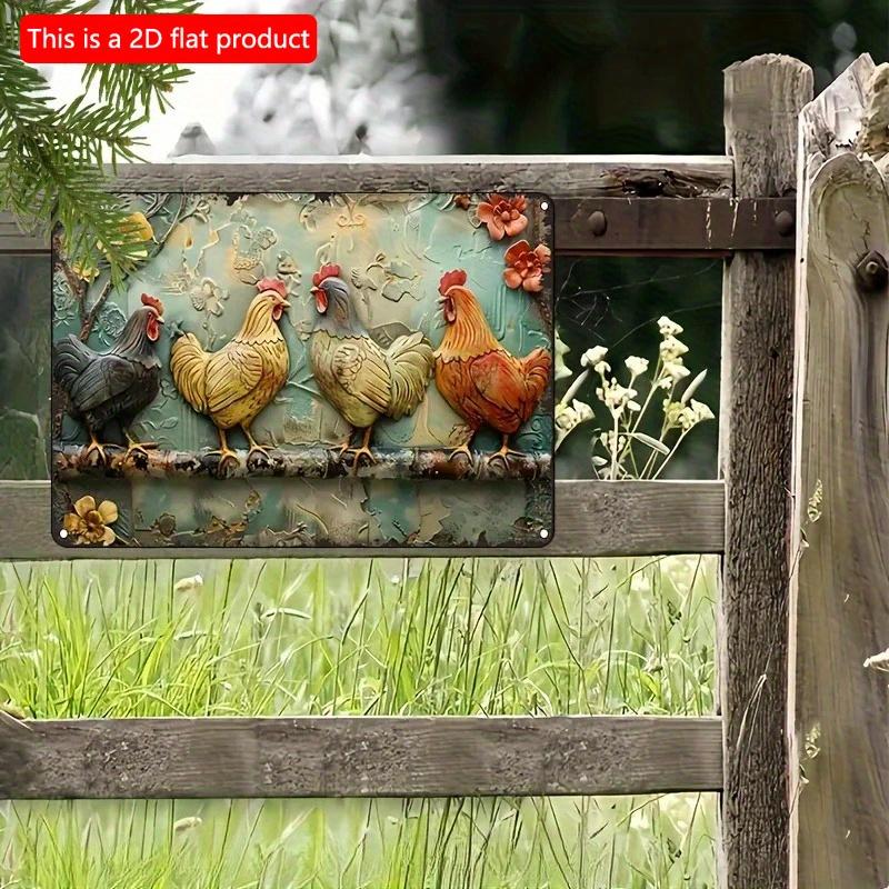 2d Flat 30*20cm, Vintage Rooster Wooden Sign, Versatile Indoor, Outdoor Decor for Living Room, Bedroom, Christmas and Winter Celebrations.