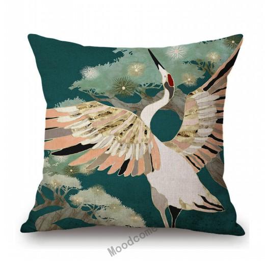 Home Decorative Nordic Metallic Gold Art Lotus Flower Cactus Sunrise Scenery Sofa Throw Pillow Case Cotton Linen Cushion Cover