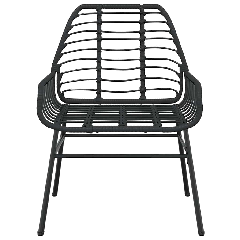 7 Piece Black Poly Rattan Outdoor Dining Set