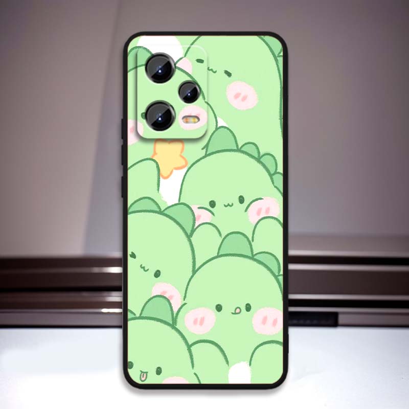 Cartoon Animals Cute Phone Case For Xiaomi Redmi Note 15 14 13 12 12S 11E 11 11S Pro Plus 4G 5G Black Soft TPU