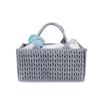 Braided Quilted Diaper Caddy Organizer Boho Nursery Storage Basket with Compartment Portable Handle Baby Wipes Diaper Bag Bin Newborn Essentials