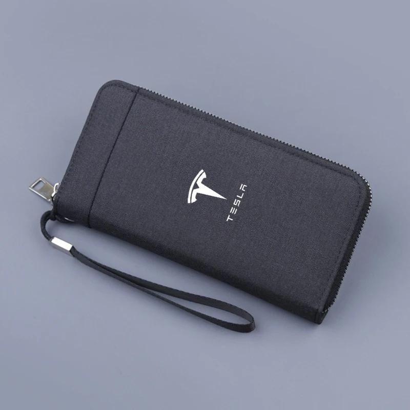 

Car Sticker Tesla Multifunctional Men s long Wallet Car Handbag Purse Money Bag Card Holder For Tesla Model 3 Model S X Model Y