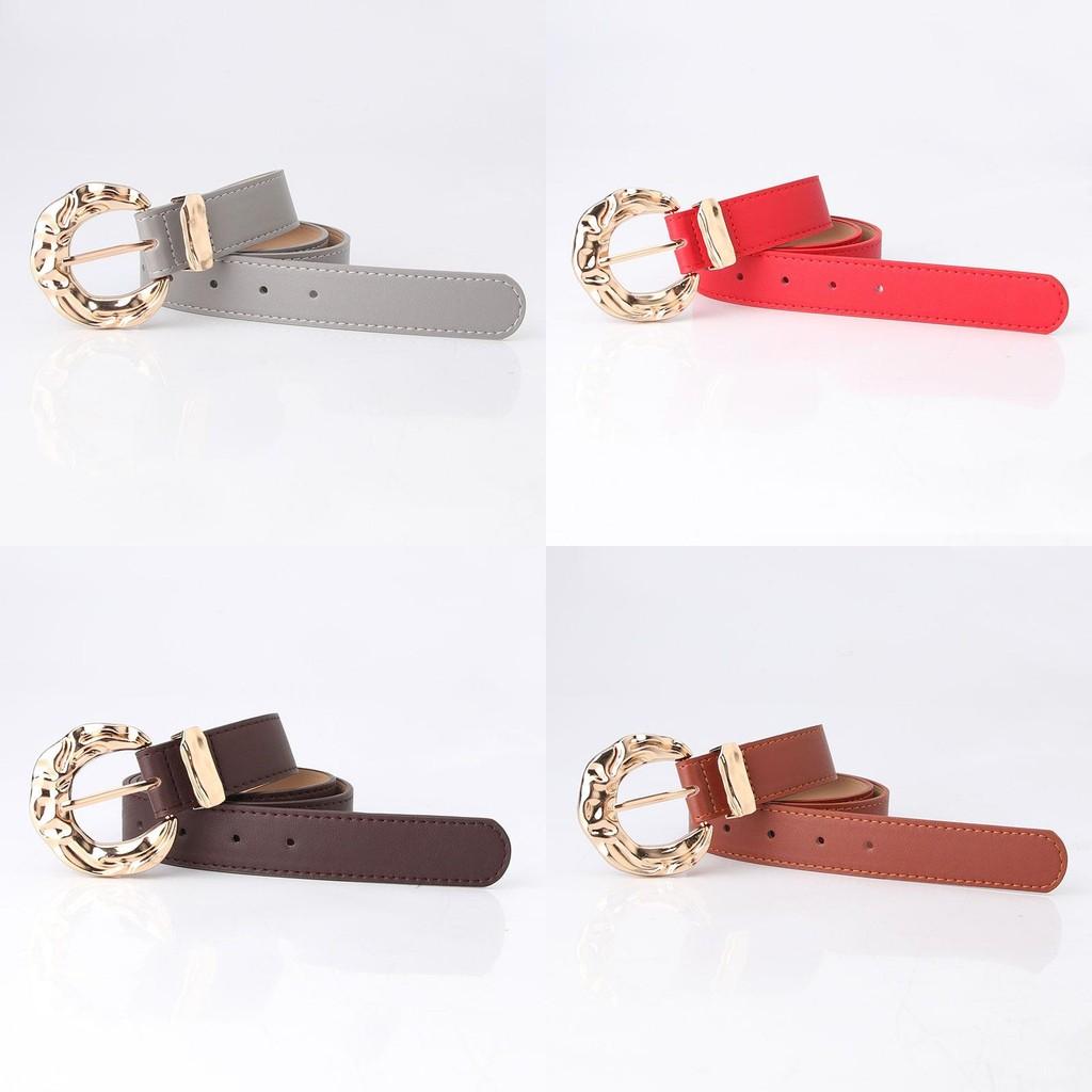 Fashion Womens Pu Belt With Metal Buckle For Casual And Office Wear