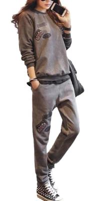 1/2plus Damen Freizeit Trainingsanzug Set (Grau, XXL)