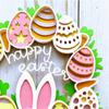 25x25cm Easter Garlands Accessorie Pendant Ornaments Decor Festive Bunny Colored Eggs for Window