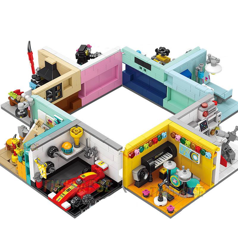 Dreams House Racer Car Doctor Painter Musician Scientist Pastry Chef Cameraman Astronaut Building Blocks Kit Brick Model Toy