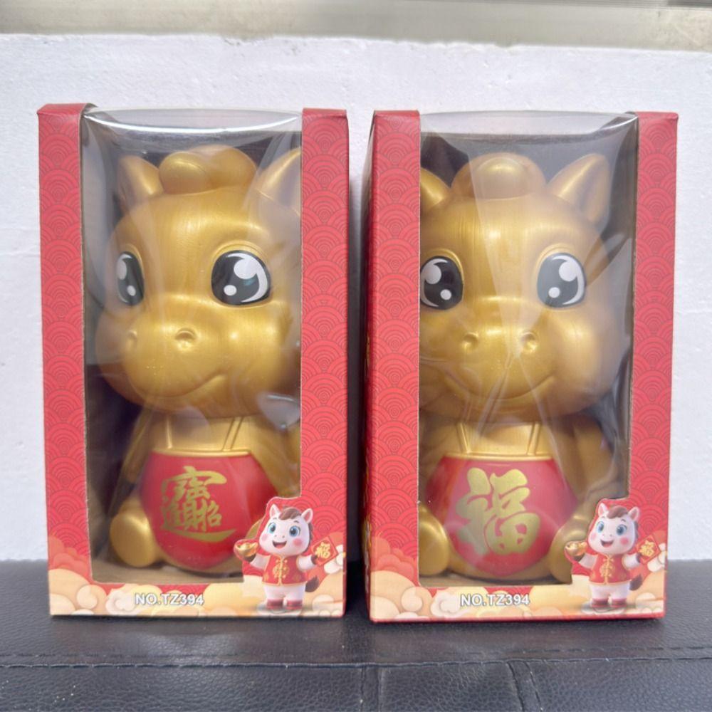 Good Luck Cartoon Piggy Bank Thickened Coin Saving Box Zodiac Horse Coin Jar  New Year Celebration