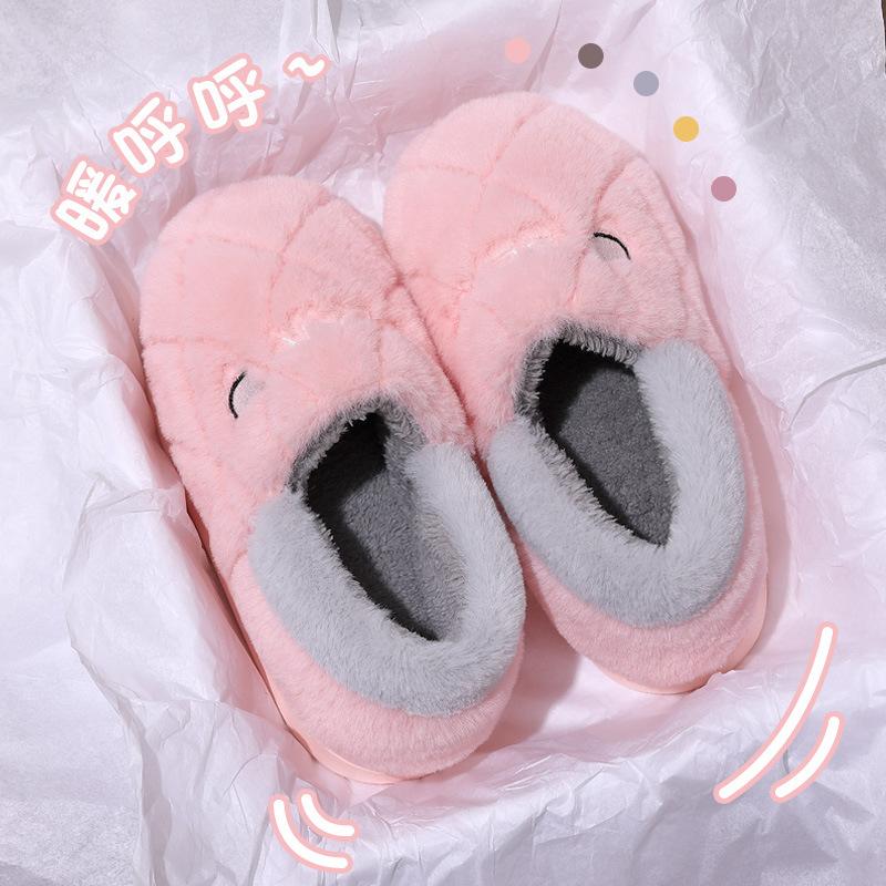Bag Heel Thickened Cotton Slippers Autumn Velvet Indoor Household Winter Thick-soled Warm Cotton Shoes