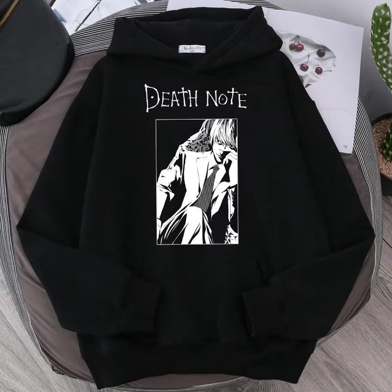 Sudadera con capucha unisex para hombre y mujer, estampado de Ryuk de Anime Death Note, sudadera informal holgada, ropa urbana vintage, tejido de algodón suave