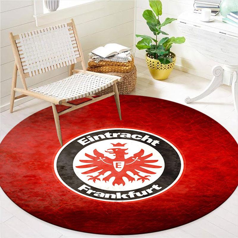 Eintracht Frankfurt Round Area Rug,Carpet Rug for Living Room Bedroom Sofa Playroom Decor,Non-slip Floor Mat