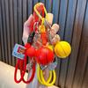 Keychain Sports Pendant with Braided Rope Metal Carabiner Mini Basketball Golf Clubs Charm Key Chain Bag Hanger Accessory