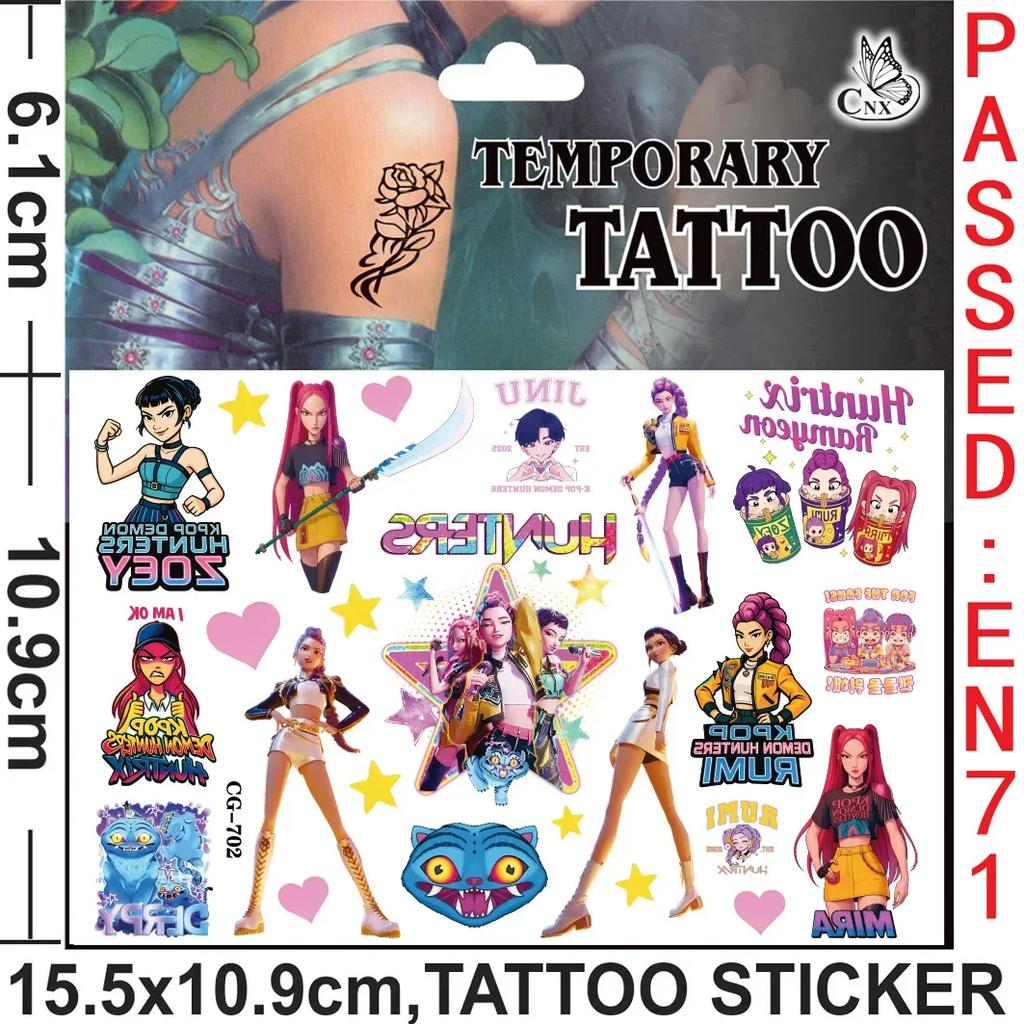 Dämonenjäger Thema Tattoo Aufkleber Geburtstagsdekoration KPOP Anime Party Aufkleber Geschenkfüller Kinder Babyparty Partyzubehör