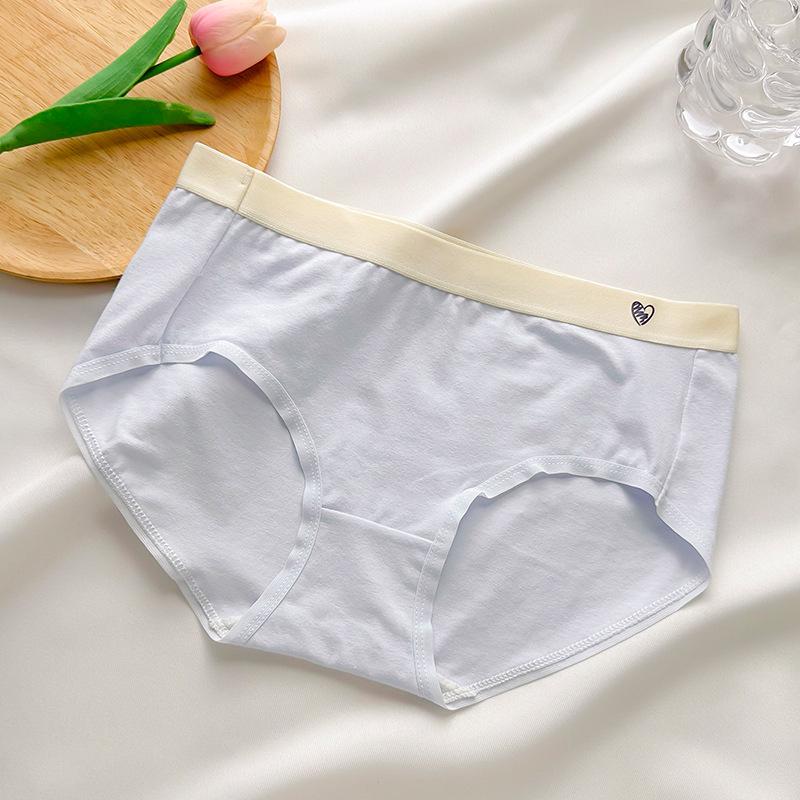 

Girls Soft Cotton Mid-Waist Hip-Hugging Color Block Briefs M (75-95 jin)