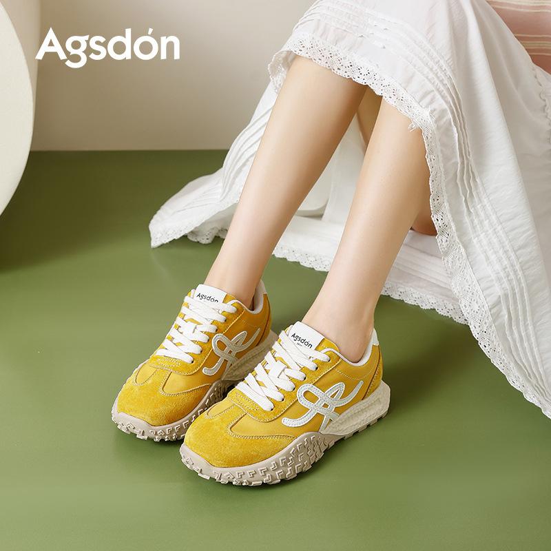 Augustine yellow German training shoes women's 2025 new autumn retro ballet style platform Forrest Gump sports and leisure shoes
