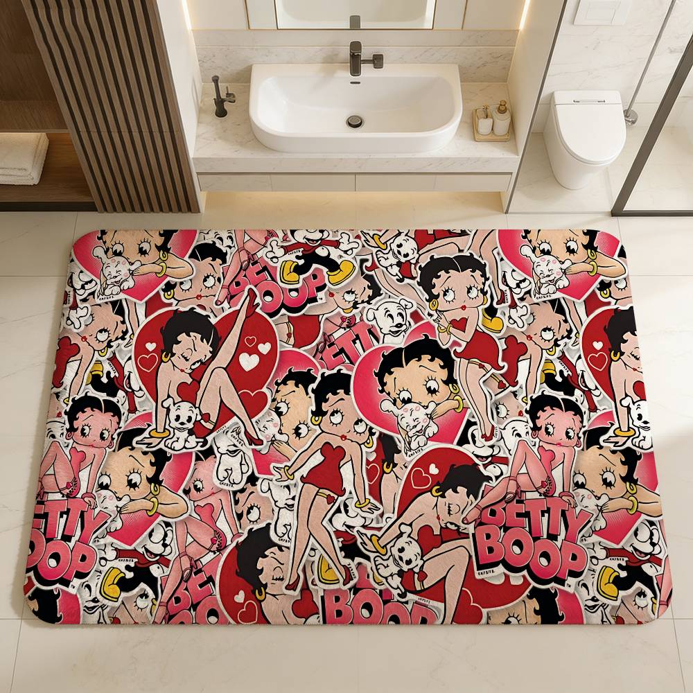 B-Betty Girl B-Boop Door Mat Washable Non-Slip Living Room Sofa Chairs Area Mat Kitchen Doormat Area Rug