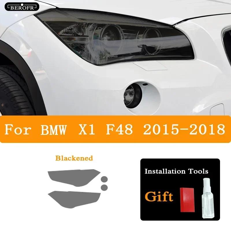 Für BMW X1 F48 X2 F39 X3 F25 G01 X4 F26 G02 X5 F15 G05 X6 F16 G06 X7 Auto Scheinwerfer Tönung Rauchschwarz Schutzfolie TPU Aufkleber