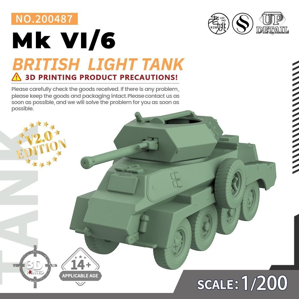 

SSMODEL 1/200 Military Model Kit British Mk VI/6 Light Tank
