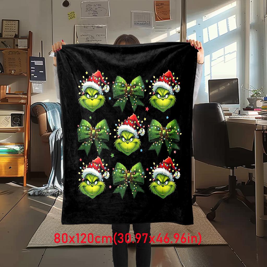 Christmas Gift Comedy Movie How the Grinch Stole Christmas blanket home warming, four season bed decoration sofa cover flannel throwing blanket K22
