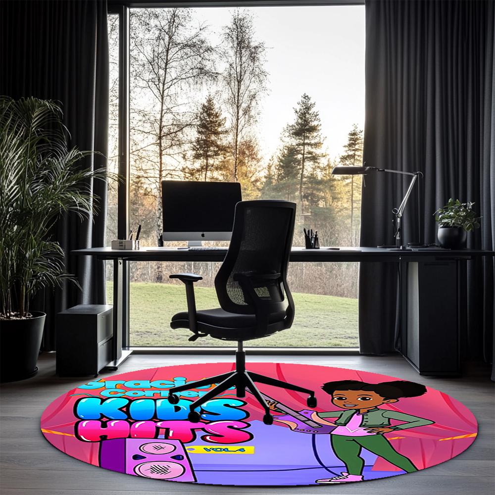 Gracie's Corner Printed Round Rug Carpet Chair Rug Area Rug Entryway Doormats,for Office Chair Living Room Bedroom Kitchen Room.